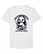 There Is No Pause When Online Gaming Tricou mânecă scurtă guler larg Bărbat Skater