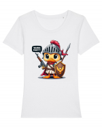 Wanna Fight?! Tricou mânecă scurtă guler larg fitted Damă Expresser