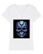 Skull/Craniu in diferite stiluri 01 Tricou mânecă scurtă guler V Damă Evoker