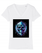 Skull/Craniu in diferite stiluri 03 Tricou mânecă scurtă guler V Damă Evoker