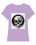 Skull/Craniu in diferite stiluri 07 Tricou mânecă scurtă guler larg fitted Damă Expresser