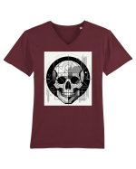 Skull/Craniu in diferite stiluri 07 Tricou mânecă scurtă guler V Bărbat Presenter