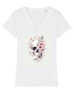 Skull/Craniu in diferite stiluri 09 Tricou mânecă scurtă guler V Damă Evoker