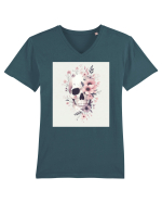 Skull/Craniu in diferite stiluri 09 Tricou mânecă scurtă guler V Bărbat Presenter