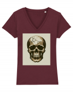 Skull/Craniu in diferite stiluri 17 Tricou mânecă scurtă guler V Damă Evoker