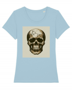 Skull/Craniu in diferite stiluri 17 Tricou mânecă scurtă guler larg fitted Damă Expresser