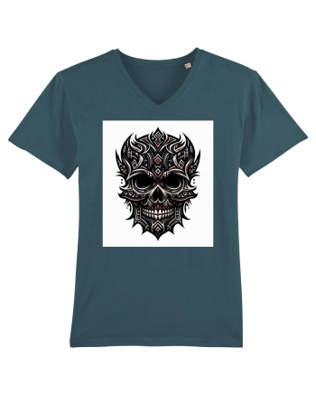 Skull/Craniu in diferite stiluri 18 Tricou mânecă scurtă guler V Bărbat Presenter