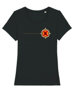 FLORAL GEOMETRIC 2b Tricou mânecă scurtă guler larg fitted Damă Expresser
