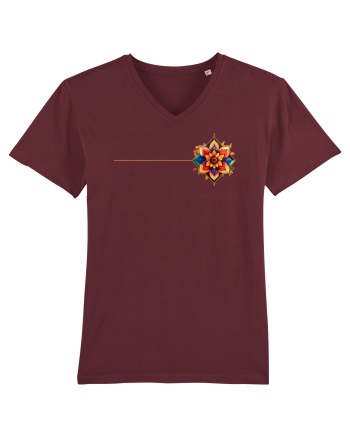 FLORAL GEOMETRIC 3b Burgundy