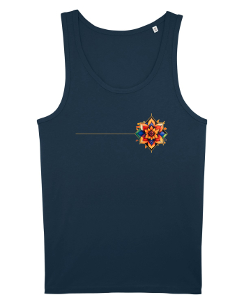 FLORAL GEOMETRIC 3b Navy