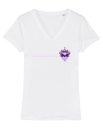FLORAL GEOMETRIC 7b Tricou mânecă scurtă guler V Damă Evoker