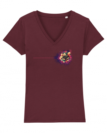 FLORAL GEOMETRIC 8b Burgundy