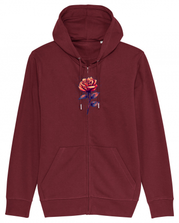 FLORAL GEOMETRIC TRANDAFIR / ROSE  Burgundy