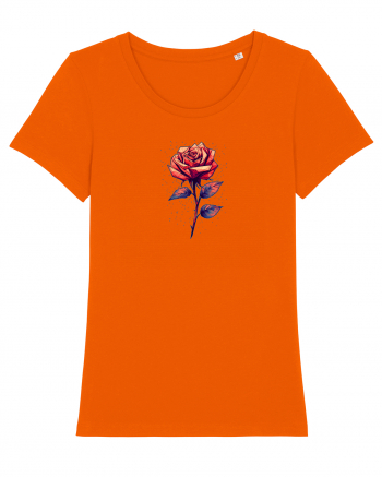 FLORAL GEOMETRIC TRANDAFIR / ROSE  Bright Orange