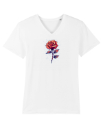 FLORAL GEOMETRIC TRANDAFIR / ROSE  Tricou mânecă scurtă guler V Bărbat Presenter
