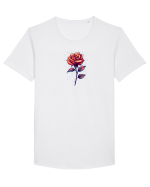 FLORAL GEOMETRIC TRANDAFIR / ROSE  Tricou mânecă scurtă guler larg Bărbat Skater