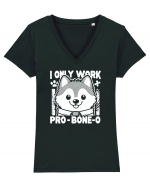 I only work pro bone-o Tricou mânecă scurtă guler V Damă Evoker