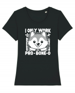 I only work pro bone-o Tricou mânecă scurtă guler larg fitted Damă Expresser