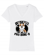 I only work pro bone-o Tricou mânecă scurtă guler V Damă Evoker