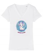 GHICESTE-MI ZODIA - CAPRICORN Tricou mânecă scurtă guler V Damă Evoker