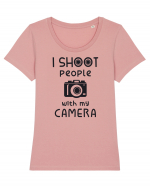 I Shoot People  Tricou mânecă scurtă guler larg fitted Damă Expresser