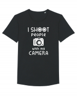 I Shoot People ! Tricou mânecă scurtă guler larg Bărbat Skater