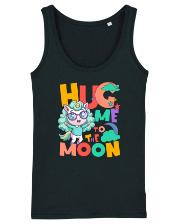 Unicorn simpatic Hug me to the moon Black