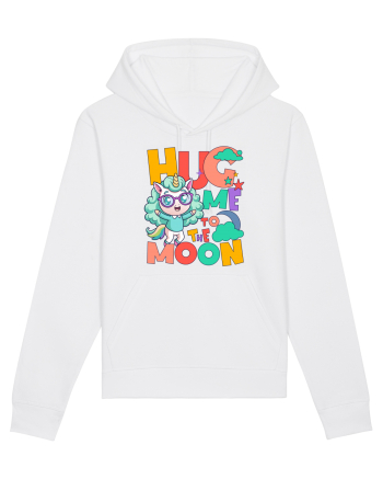 Unicorn simpatic Hug me to the moon White
