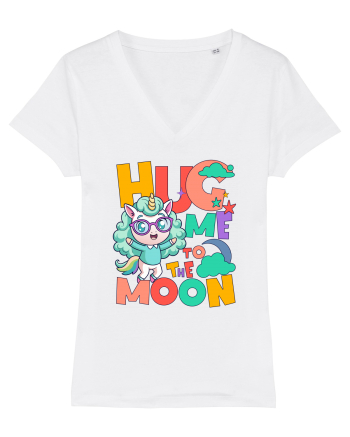 Unicorn simpatic Hug me to the moon White
