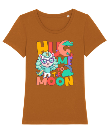Unicorn simpatic Hug me to the moon Roasted Orange