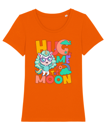 Unicorn simpatic Hug me to the moon Bright Orange