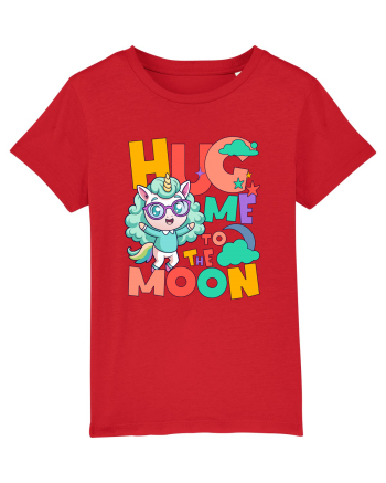 Unicorn simpatic Hug me to the moon Red