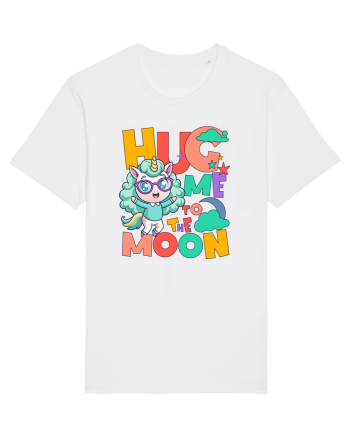 Unicorn simpatic Hug me to the moon White