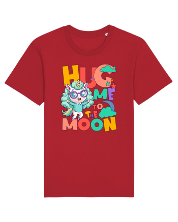 Unicorn simpatic Hug me to the moon Red