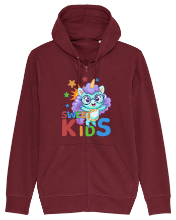 Unicorn simpatic cu ochelari Sweet Kids Burgundy