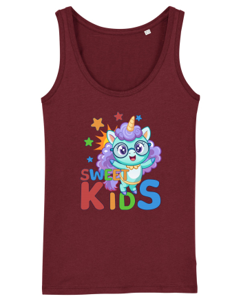 Unicorn simpatic cu ochelari Sweet Kids Burgundy