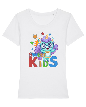 Unicorn simpatic cu ochelari Sweet Kids White