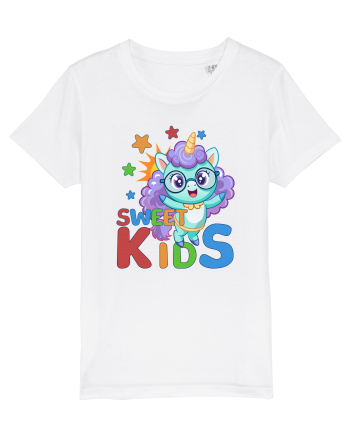 Unicorn simpatic cu ochelari Sweet Kids White