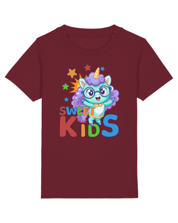 Unicorn simpatic cu ochelari Sweet Kids Burgundy