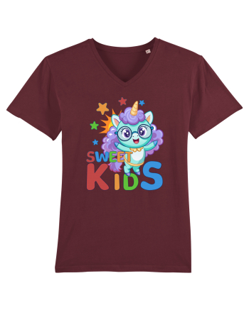Unicorn simpatic cu ochelari Sweet Kids Burgundy
