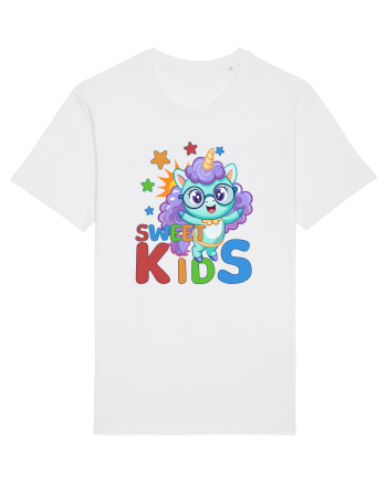 Unicorn simpatic cu ochelari Sweet Kids White