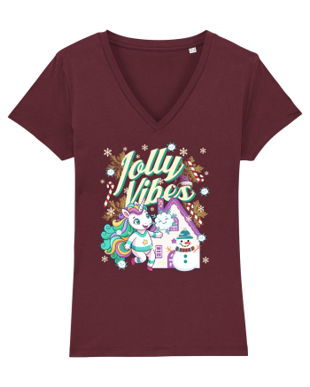 Unicorn Jolly Vibes - Bucuria Sarbatorilor De Iarna Burgundy