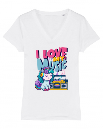 Unicorn retro Imi Place Muzica White