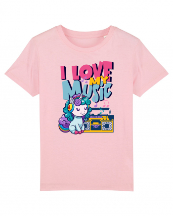 Unicorn retro Imi Place Muzica Cotton Pink