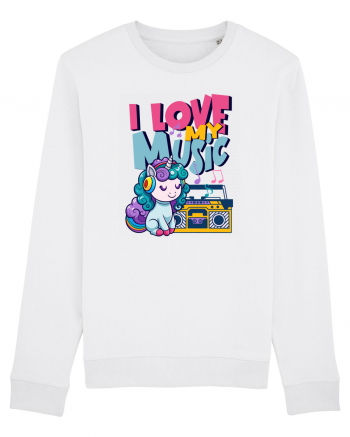 Unicorn retro Imi Place Muzica White