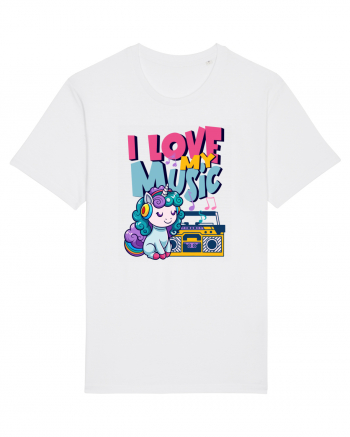 Unicorn retro Imi Place Muzica White