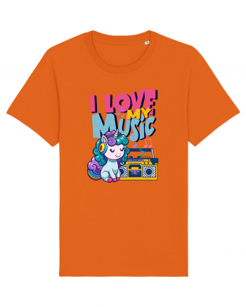 Unicorn retro Imi Place Muzica Bright Orange