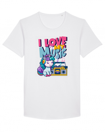 Unicorn retro Imi Place Muzica White