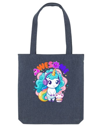 Unicorn cu par cret si prietenul soricel Midnight Blue