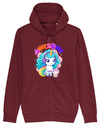 Unicorn cu par cret si prietenul soricel Burgundy